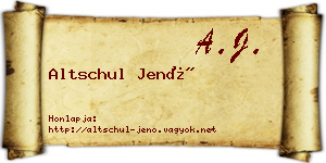 Altschul Jenő névjegykártya