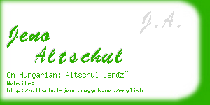jeno altschul business card